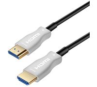 Premium Cord 4K Optical Active Ultra High Speed HDMI 2.0 Fibre Optic Cable M/M, 18 Gbps, Compatible with 4K@60Hz Video, 3D, Edid, ARC, HDR, Dolby TrueHD, Gold Plated Connectors, 50 m