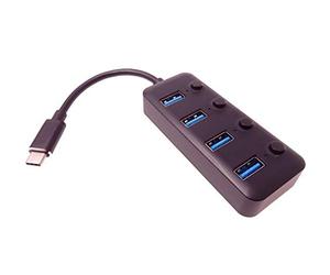 Premium Cord 5G SuperSpeed USB HUB Type C to 4x USB 3.1 A Gen1, Power Switch