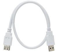 Premium Cord USB 3.0 Extension Cable 50 m, Data Cable SuperSpeed up to 5 Gbit/S, Charging Cable, USB 3.0 Type A Female to Male, 9 Pin, 3x Shielded, Colour: White, Length 0.5 m