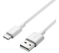 Premium Cord USB-C to USB 2.0 Connection Cable 1 m, Fast Charge up to 3 A, Charging Cable and Data Cable, USB 3.1 Type C Male to USB 2.0 Type A Male, Colour: White, Length 1 m