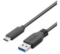 Premium Cord USB-C to USB 3.0 Connection Cable 1 m, up to 5 Gbit/s, USB 3.0/3.1 SuperSpeed Data Cable, USB 3.1 Type C Male to A Male, 3x Shielded, Colour Black, Length 1 m.