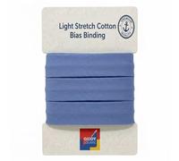 Premium Cornflower Blue Light Stretch Cotton Bias Binding Tape, 18mm Wide x 5m Length, Smooth Finish Mild Elastic Trim for Clothing, Sportswear, Quilting & Blankets - Giddy Square