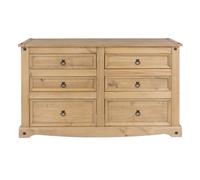 Core Products Halea 6-Drawer Pine Chest, Brown