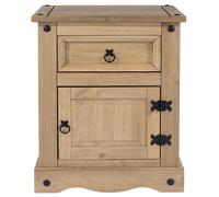 Core Products Halea 1-Door 1-Drawer Bedside Cabinet, Brown