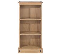 Core Products Premium Corona Low Narrow Bookcase, Antique Waxed Pine