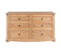 Core Products Halea 6-Drawer Pine Chest, Brown