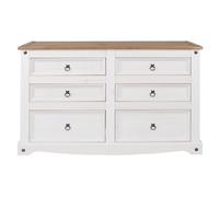 Corona Solid Whitewashed Pine Bedroom Chest Wardrobe Bed Bedside Bookcase Ex LT