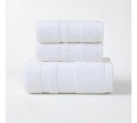 Premium Cotton Bath Towel Set, 70 x 140 cm and 35 x 72 cm, Pink Brown Blue White, 100% Cotton, Quick-Drying (White)
