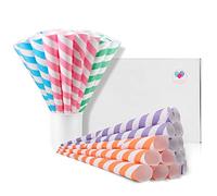 Premium Cotton Candy Cones 100 Pack Carnival Theme - Candy Park Multicolor Cotton Candy Sticks for Cotton Candy Machines - Celebrations & Party Supplies