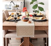 Premium Cotton Designer Table Runner -36 x 183 cm(14x72 Inches) - Elegant Décor for Dining Tables - Handcrafted Quality- The Home Talk (White Design)