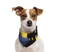 Premium Cotton Dog Bandana, Breathable Pet Scarf with Adjustable Fit for Cats & Dogs, Full Moon Halloween House and Bats