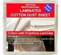 Premium Cotton Dust Sheets 12Ft X 9Ft Natural Plain Weave Heavy Duty Reusable Painting & Decorating Cover For Floors & Furniture