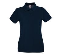 Premium Cotton Pique Lady Fit Polo Shirt Fruit Of The Loom Mid Navy 12
