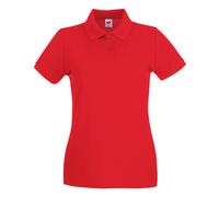 Premium Cotton Pique Lady Fit Polo Shirt Fruit Of The Loom Red 8