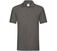 Premium Cotton Pique Polo Shirt Fruit Of The Loom Mid Grey XL