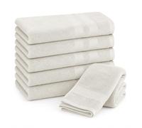 Premium Cotton Ultra Soft & Highly Absorbent 500 GSM Extra Large Hand Towels - Hotel & Spa Quality Cream Pack 6