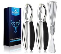 Premium Crab Crackers and Tools Set - 2 Lobster Crackers and 6 Seafood Forks Kit - Professional Seafood Tools Set Crab Leg Crackers and Tools - Nut Crackers for All Nuts Walnut Pecan Cracker and Picks