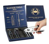 Premium Crab Leg Crackers and Tools, Set of 4 Lobster Crackers & Stainless Steel Lobster Picks, Crab Crackers and Tools, Seafood Tools Set by Smedley & York