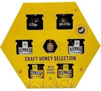 Premium Craft honey Selection Gift Box with Acacia Clear and Soft Set honey Mini Jars and Wooden Honey Dipper Natural Sweetener Assortment Set