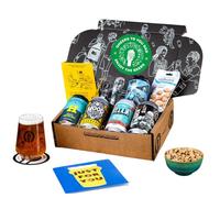 Premium Craft Pale Ale/IPA Cheers Dad Beer Gift Hamper - 5 Independent British Craft Beers For Dad, a Snack and a QWERTY Beer Box Tasting Glass