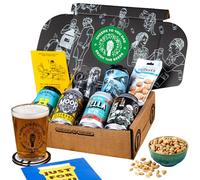 Premium Craft Pale Ale/IPA Father's Day Beer Gift Set for Men - 5 Independent British Craft Beers For Dad, a Snack and a QWERTY Dad Gift Tasting Glass