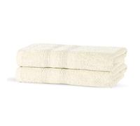 Premium Cream Hand Towels - 100% Cotton, Ultra Soft, Highly Absorbent 500 GSM Extra Large Hotel & Spa Quality Pack of 2