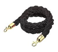 Premium Crowd Control Rope - Braided Hemp Queue Barrier with Silver/Gold Hooks 2ft/4ft/5ft/8ft/12ft for Event & Line ManagementSafety Stanchion Solution