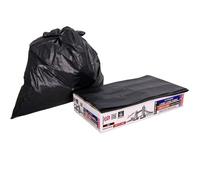 Premium Crown01 105 Large Black Bin Bags Heavy Duty Refuse Sacks Capacity 100 Litre, Extra Strong Garbage Bags for Commercial Use, Garden, Kitchen, Office, Caterers, 105 x 80cm