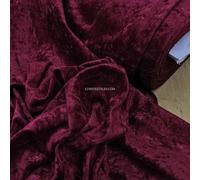 Premium Crushed Velvet Fabric Craft Stretch Velour Material 150cm Wide Ruby Wine
