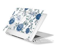 Premium Crystal Clear Case for HP Envy x360 16-inch 2-in-1 Laptop 2024 Release, Creative Patterns Ultra-Slim Lightweight Scratch-Resistant Hard Shell with Professional Protection, Blue Flowers