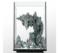 Premium Crystal Clear Glass Aquarium with Sand & Rock Scenery - Desktop Fish Tank for Betta, Goldfish, Office & Living Room Decor