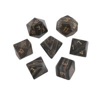 Premium Crystal Gemstone for DND Dice Set 7pcs forRPG Polyhedral Dice for Tabletop Gaming Gifts (Black Wood Vein Marble)(Black Wood Vein Marble)