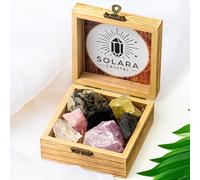 Premium Crystal Gift Box - 7 Healing Crystals Set with Natural Raw Stones for Energy Cleansing, Chakra Balancing & Meditation - Spiritual Gifts for Women, Reiki & Crystal Lovers