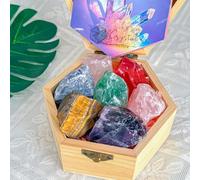Premium Crystal Gift Box - Large Natural Crystal Raw Stone Set - 7 Chakra Healing Crystals for Meditation,Yoga, Reiki - Spiritual Gifts for Women (7 Chakra Crystals Set)