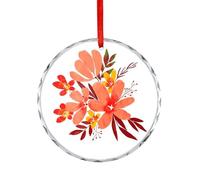Premium Crystal Glass Circular Pendant - Festive Christmas Decoration, Customisable Hanging Ornament for Home/Office/School/Mall, Perfect for Family Friends Lovers