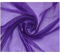 Premium Crystal Organza Voile Fancy Dress Costume Decorations Fabric 150cm Wide/Sold by The Metre (Purple)