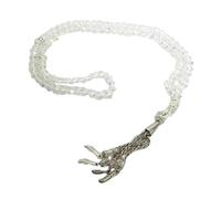 Premium Crystal Tasbeeh - 99-Bead Islamic Prayer Rosary with 30cm Length - Elegant and Durable Prayer Accessory for Daily Worship, Spiritual Practice (Crystal Clear)