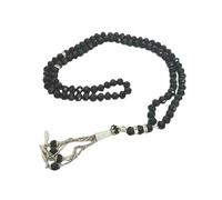 Premium Crystal Tasbeeh - 99-Bead Islamic Prayer Rosary with 30cm Length - Elegant and Durable Prayer Accessory for Daily Worship, Spiritual Practice (Black)