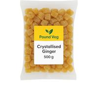 Premium Crystallised Ginger 500g | Sweet & Spicy Sugar Coated Ginger Pieces for Snacking, Baking, Salads, Desserts, Cooking & Everyday Recipes