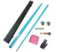 Premium Cues 58 Inch with Hard Case & 2 Chalk, 1/2 Jointed Carbon Fibre Billiard Cue for All Billiards Enthusiasts
