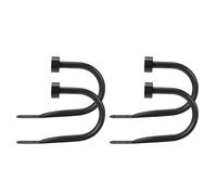 Premium Curtain Holdback, Quality Metal Decorative Curtain Holdbacks with Zinc Alloy Cap Finials,Rust-Proof, Set of 4 Window Curtain Holdbacks,Matte Black