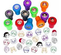 Premium Cute Cartoon Movie Stamper Set - Pre-Inked Colorful Expression Stamps for Party Favors, Classroom Rewards & Arts and Crafts -(Pack of 24)