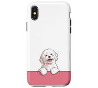 Premium Cute Maltese Happy Puppy Funny White Dog Case for iPhone X/XS