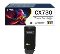 Premium CX730 Toner Cartridges With Chip High Yield Toner for Lexmark CS730de CS735de CX730de CX735adse CX737adzse Series Multifunction Machine Printers for Office Products,Yellow-Low Yield