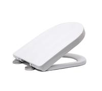 Premium D Shape Soft Close Toilet Seat with Adjustable Stainless Hinge, Quick Release, Easy Top Fixing, Anti-Bacterial Cover for Family Bathroom, White