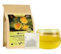 Premium Dandelion Leaf and Root Tea Bags, 100% Natural Natural Detox Herbal Tea | Roasted Dandelion Root Tea, Sugar Free, Gluten Free, Soy Free, Non-GMO, 50 Count Round Eco-Conscious Teabags