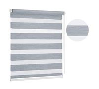 Premium Dark Grey Day and Night Zebra Window Roller blind, 17 width sizes, 55cm Wide (21.7") by 150cm drop