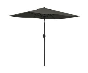 Premium Dark Grey Rectangular Garden Parasol - Crank Operated - High-Quality Out