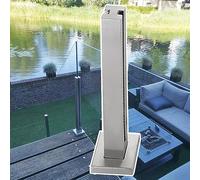 Premium Deck Glass Balustrade Kit for Stairs & Outdoor Platforms, Silver Mid Post Railing with Screws & Bases, 47.2" Height Glass Panel Clamps & Spigot Posts