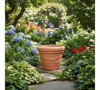 Premium Decorative Plastic Planter Grape Design 162Lt - Whitewashed Terracotta Finish